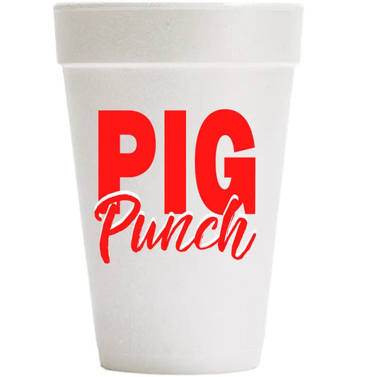 Pig Punch Styrofoam Cups - Sleeve of 10