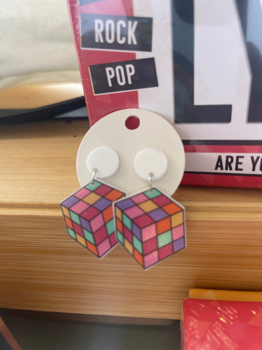 Rubik’s Cube Earrings