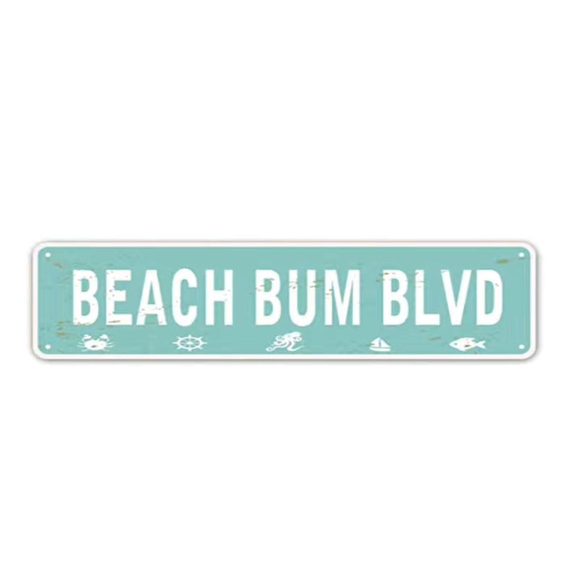 Beach Bum Blvd Metal Sign