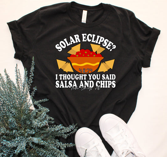 Solar Eclipse Salsa + Chips Heber Springs Tee