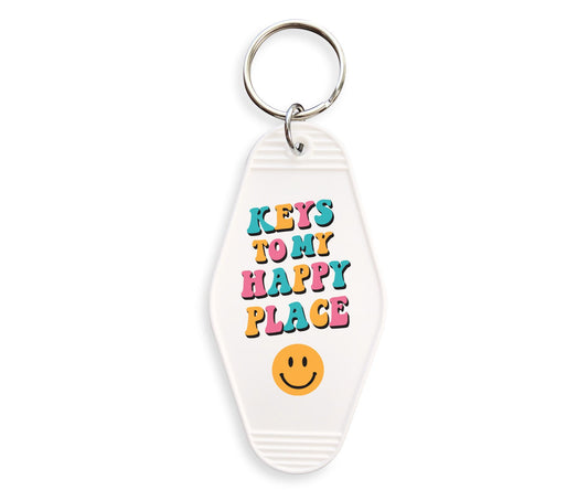 Keys To My Happy Place Motel Keychain