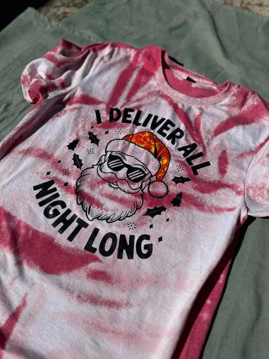 I Deliver All Year Santa Bleach Tee