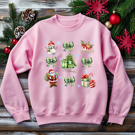 Classic Christmas Coquette Sweatshirt + Tee