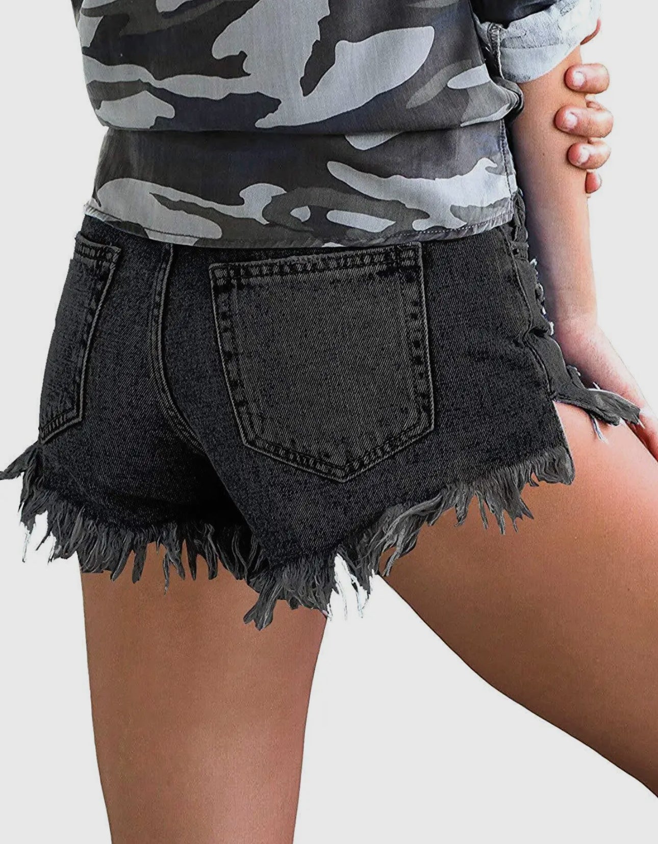 Raw Edge Denim Shorts