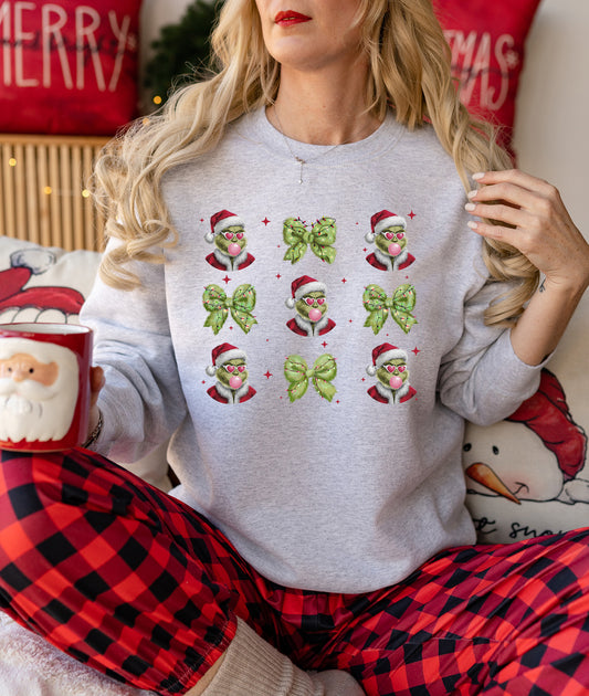 Grinch Coquette Sweatshirt + Tee