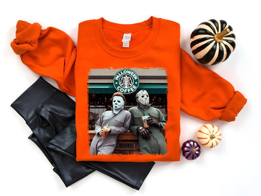 Halloween Coffee Sweatshirt + Tee