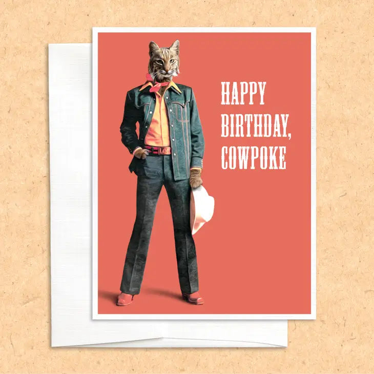 Cowpoke Bobcat Greeting Card