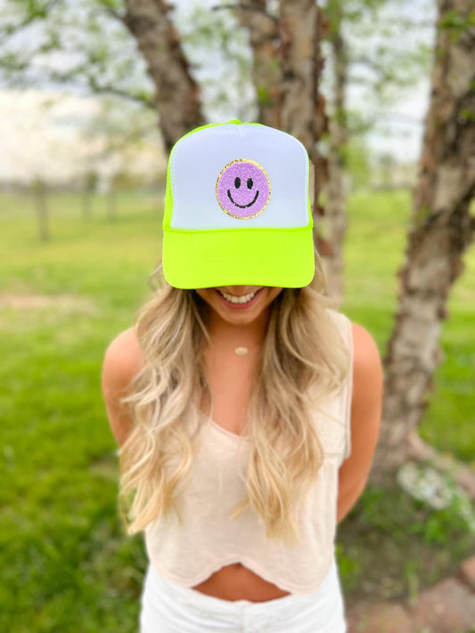 Smiley Patch Neon Hat